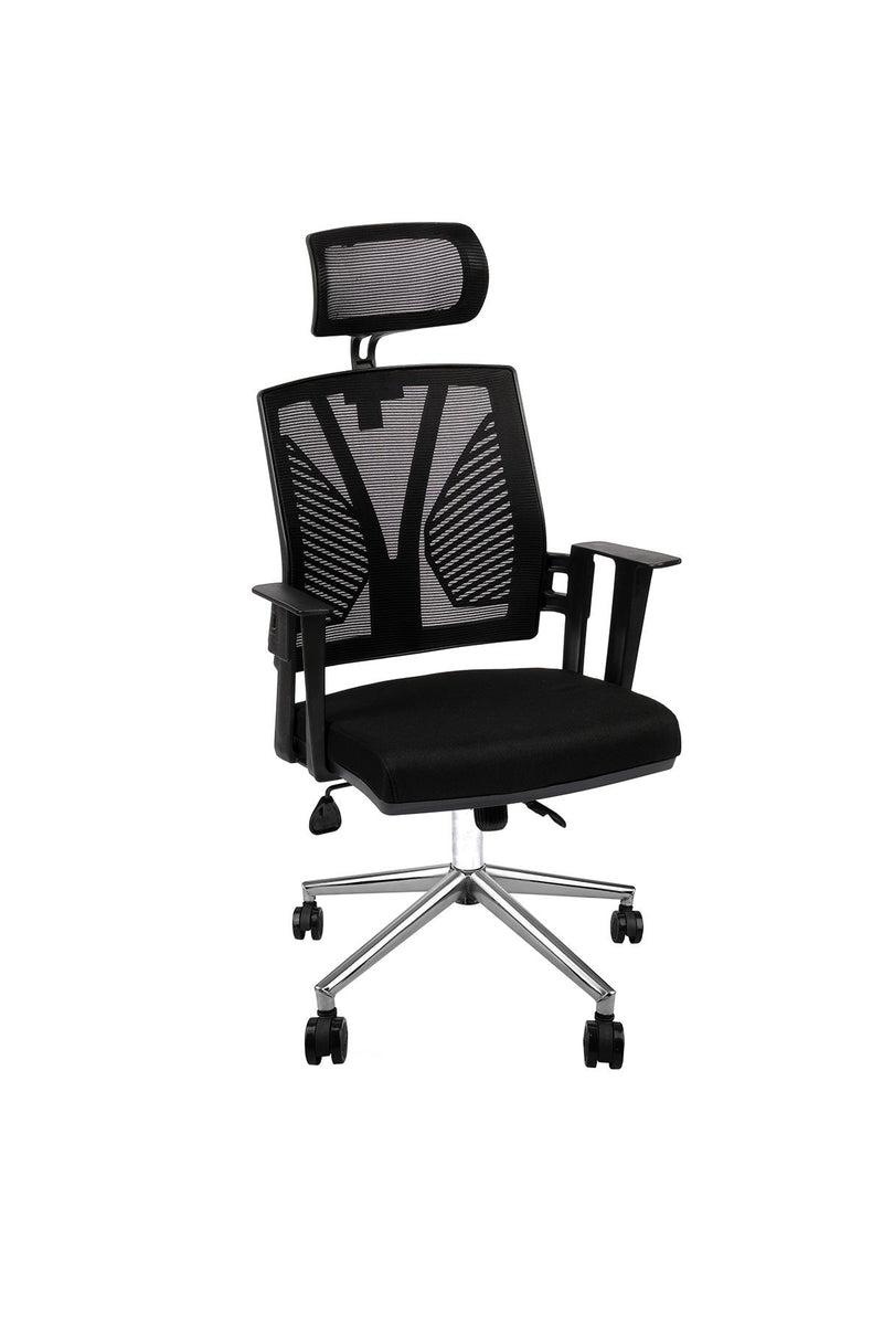 Rainier Fileli Krom Ayaklı Yönetici & Çalışma Koltuğu